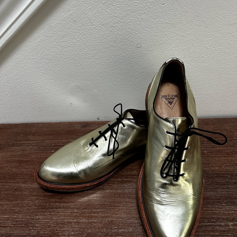 John Fluevog women’s Gold Dress Shoes